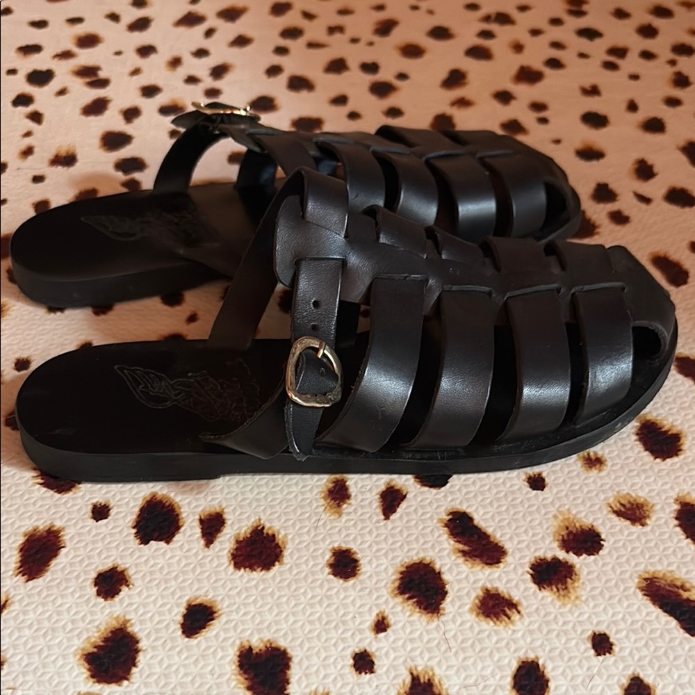 Ancient Greek Sandals Cosmia Sandal in Black Sz 38 (7.5) women’s